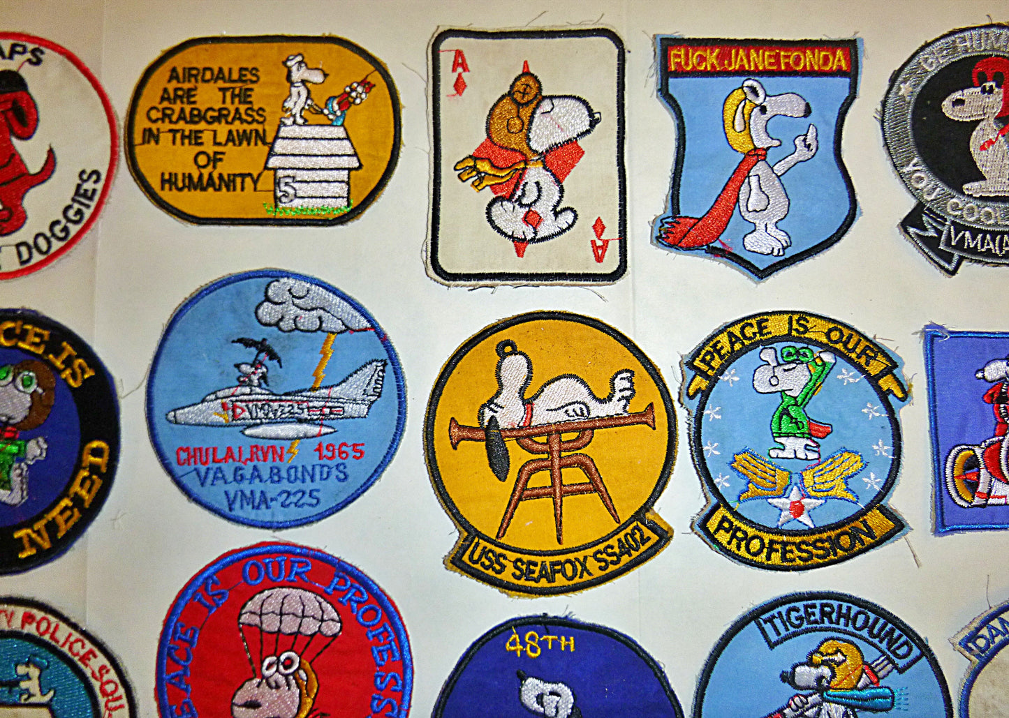Rare - Lot of 35 Snoopy Patch / Patches – USAF - Recon - MACV-SOG - Vietnam War