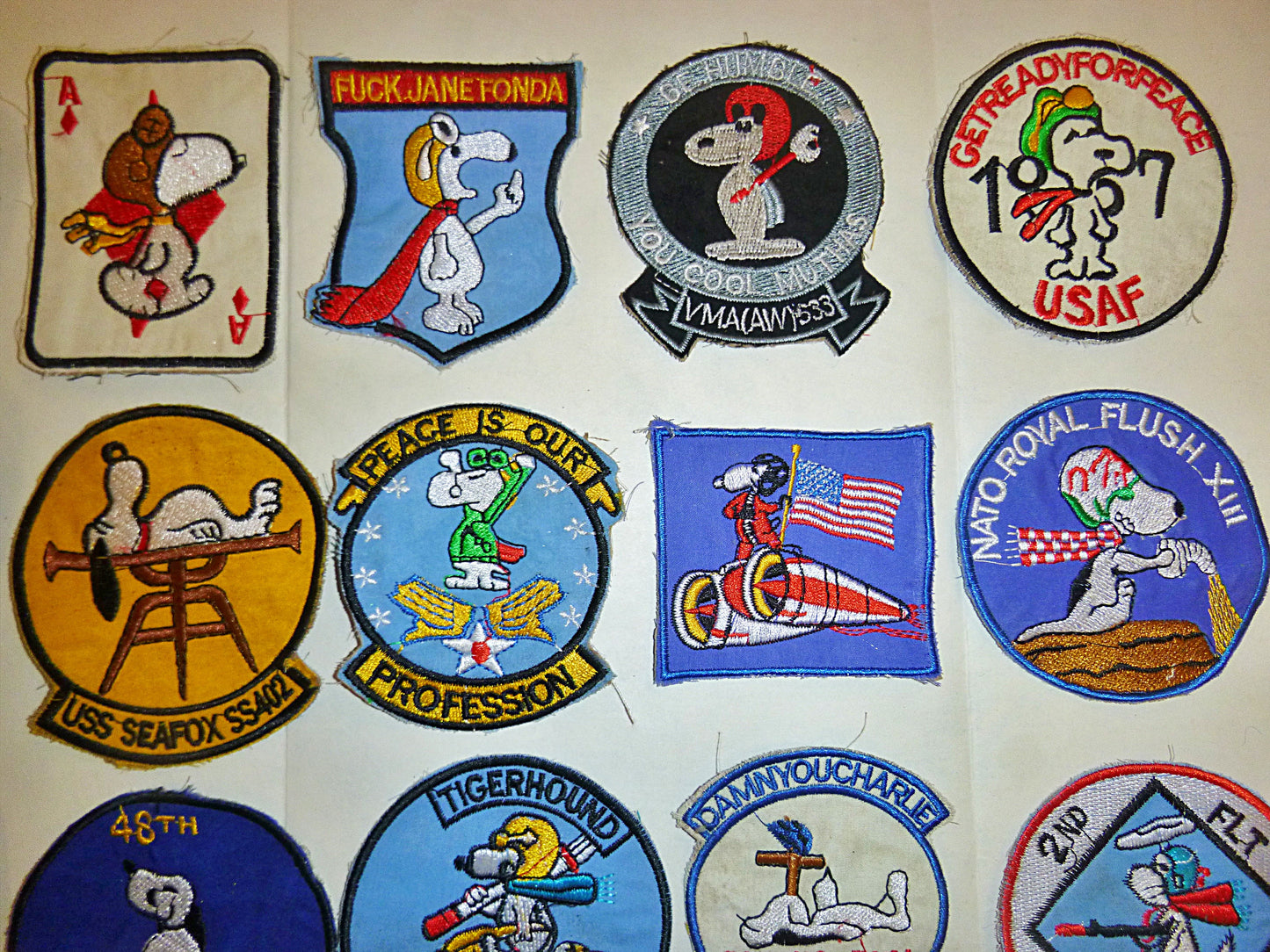 Rare - Lot of 35 Snoopy Patch / Patches – USAF - Recon - MACV-SOG - Vietnam War
