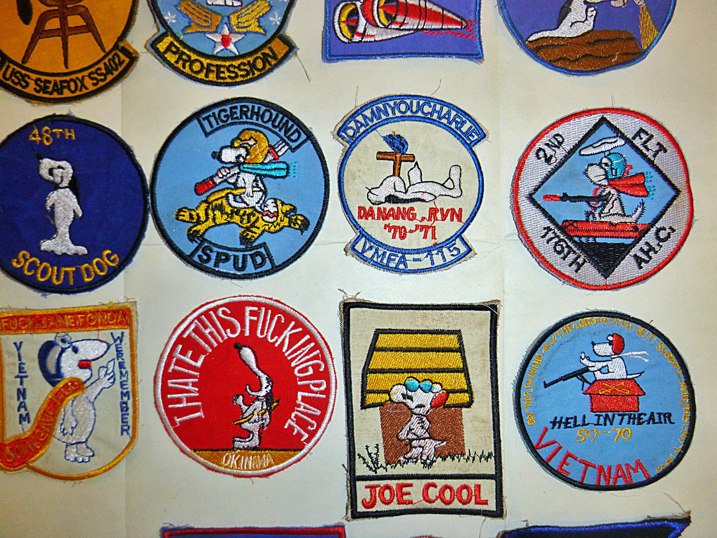 Rare - Lot of 35 Snoopy Patch / Patches – USAF - Recon - MACV-SOG - Vietnam War