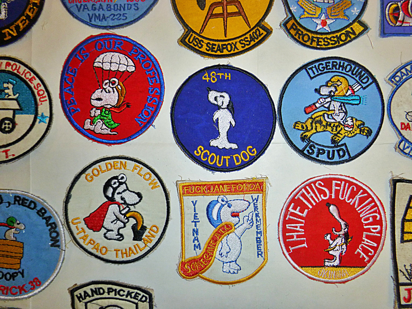 Rare - Lot of 35 Snoopy Patch / Patches – USAF - Recon - MACV-SOG - Vietnam War