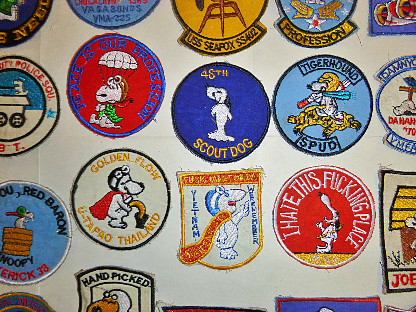 Rare - Lot of 35 Snoopy Patch / Patches – USAF - Recon - MACV-SOG - Vietnam War