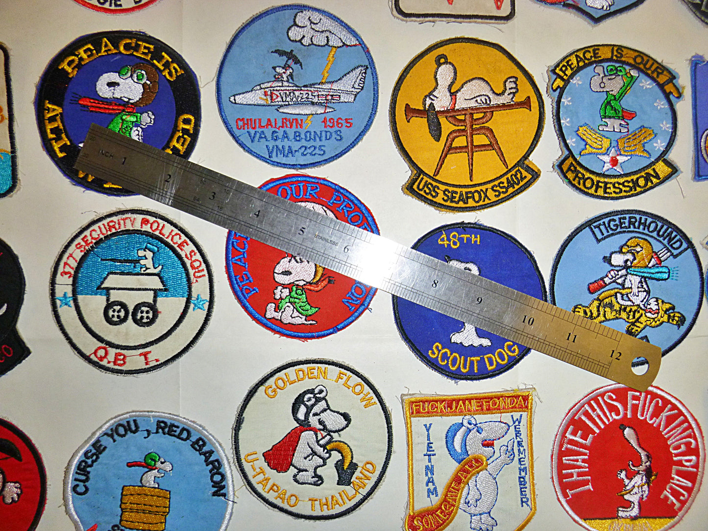 Rare - Lot of 35 Snoopy Patch / Patches – USAF - Recon - MACV-SOG - Vietnam War
