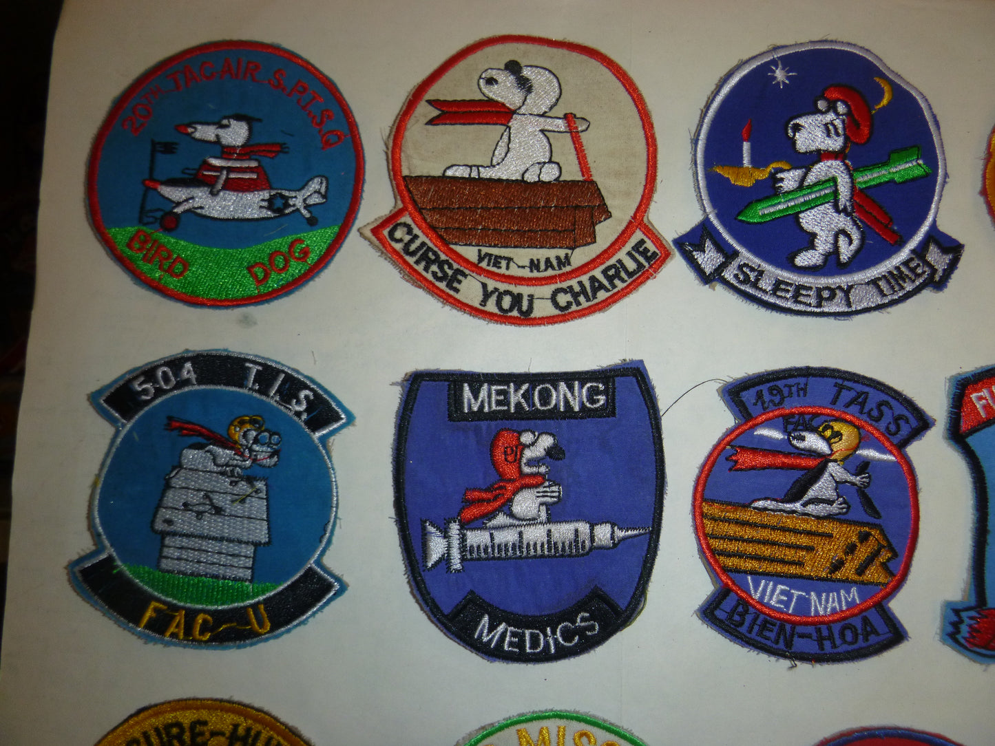 Rare - Lot of 36 Snoopy Patch / Patches – USAF - Recon - MACV-SOG - Vietnam War