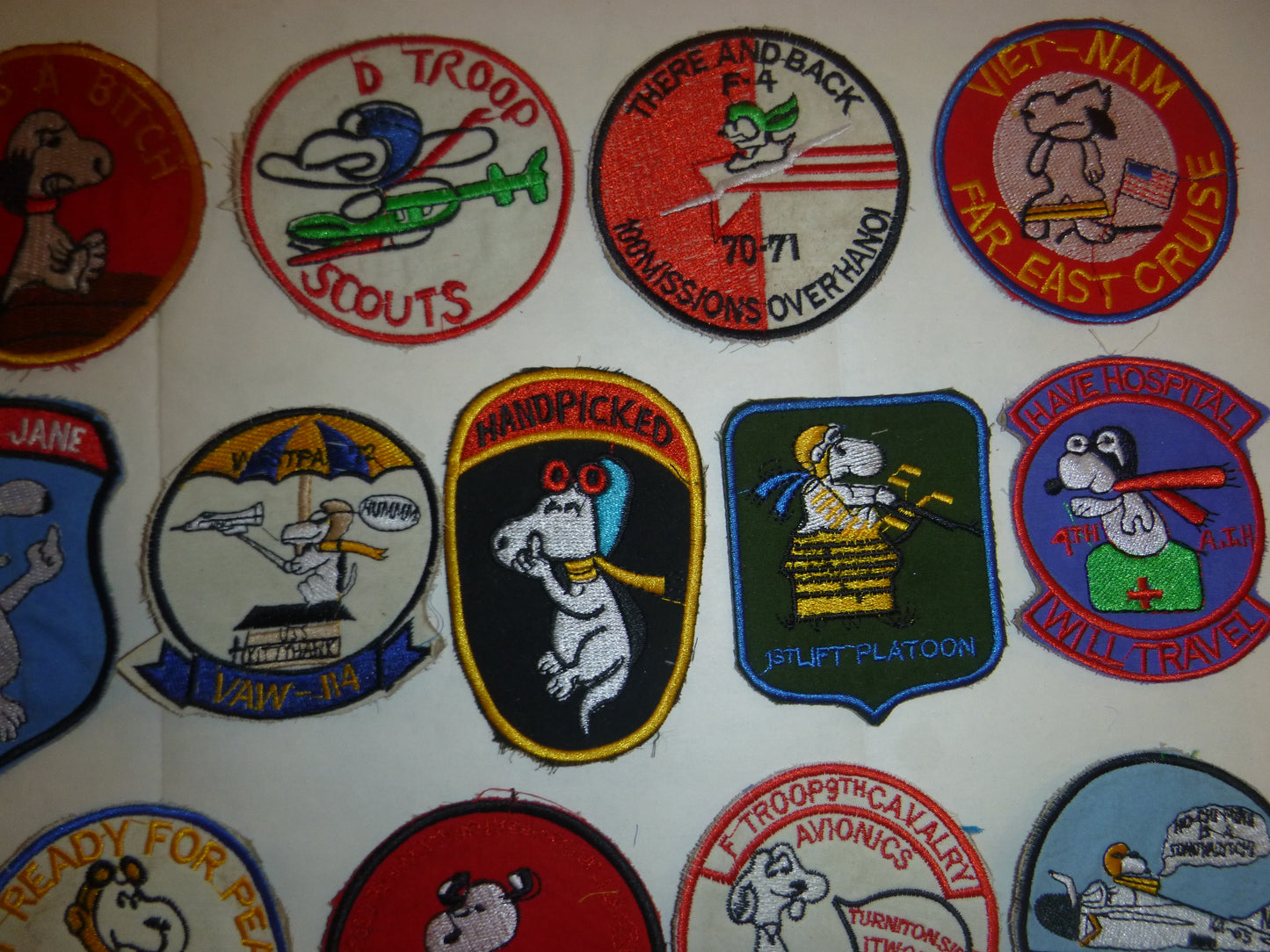 Rare - Lot of 36 Snoopy Patch / Patches – USAF - Recon - MACV-SOG - Vietnam War