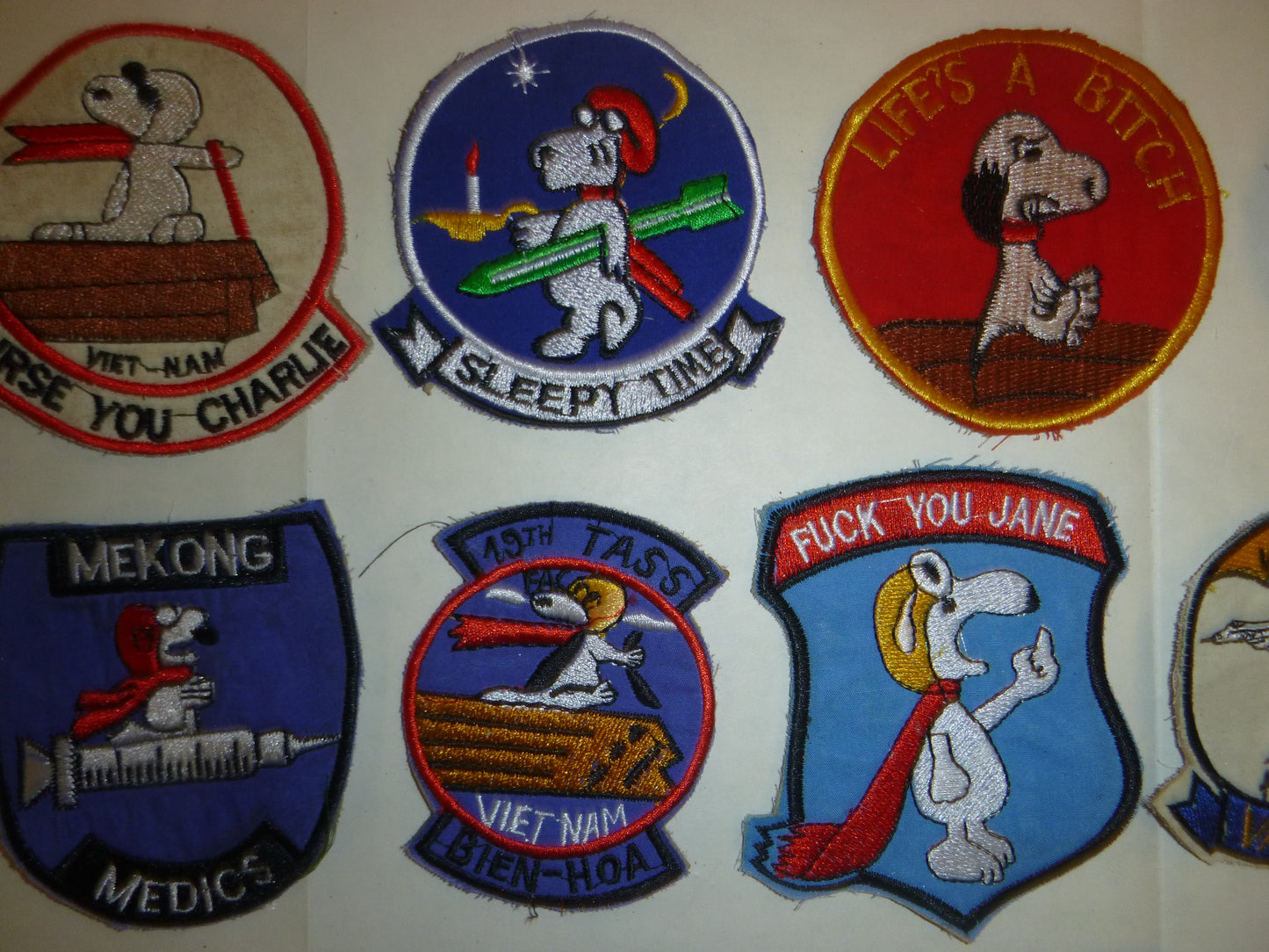 Rare - Lot of 36 Snoopy Patch / Patches – USAF - Recon - MACV-SOG - Vietnam War
