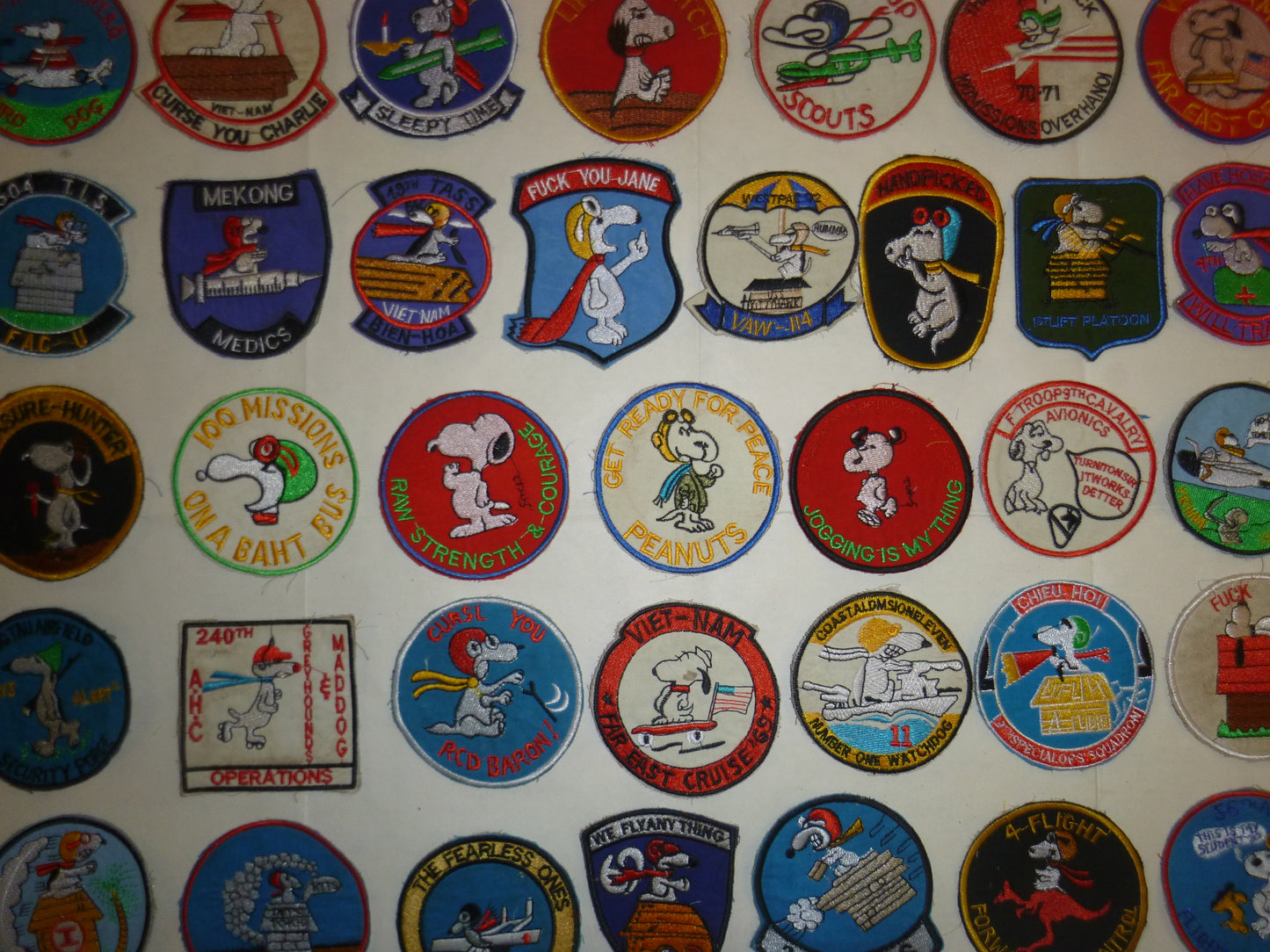 Rare - Lot of 36 Snoopy Patch / Patches – USAF - Recon - MACV-SOG - Vietnam War