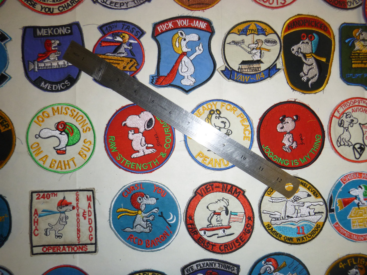 Rare - Lot of 36 Snoopy Patch / Patches – USAF - Recon - MACV-SOG - Vietnam War