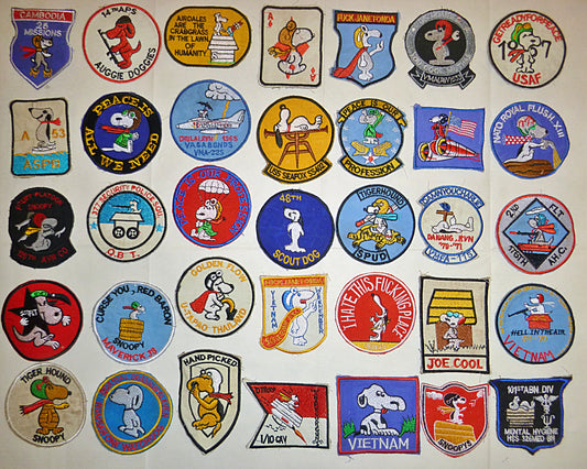 Rare - Lot of 35 Snoopy Patch / Patches – USAF - Recon - MACV-SOG - Vietnam War