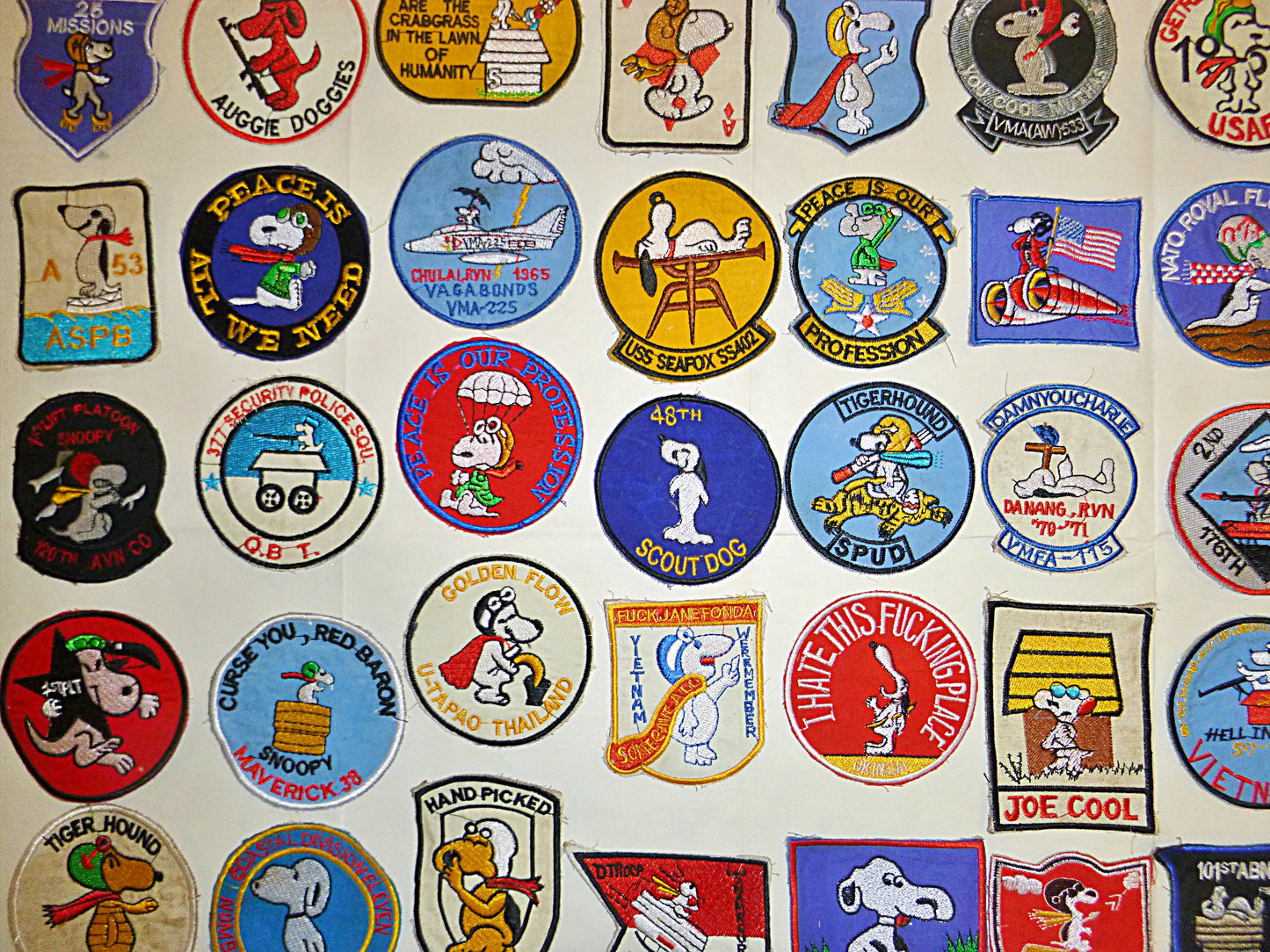 Rare - Lot of 35 Snoopy Patch / Patches – USAF - Recon - MACV-SOG - Vietnam War