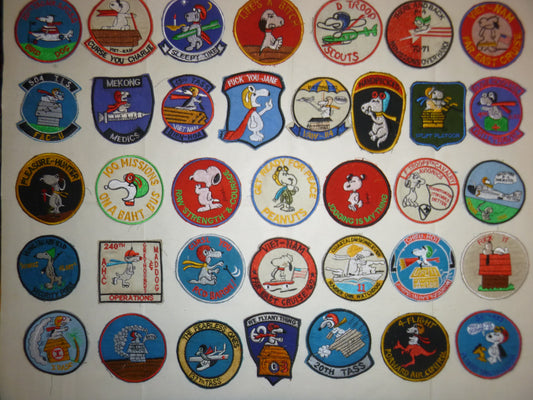 Rare - Lot of 36 Snoopy Patch / Patches – USAF - Recon - MACV-SOG - Vietnam War